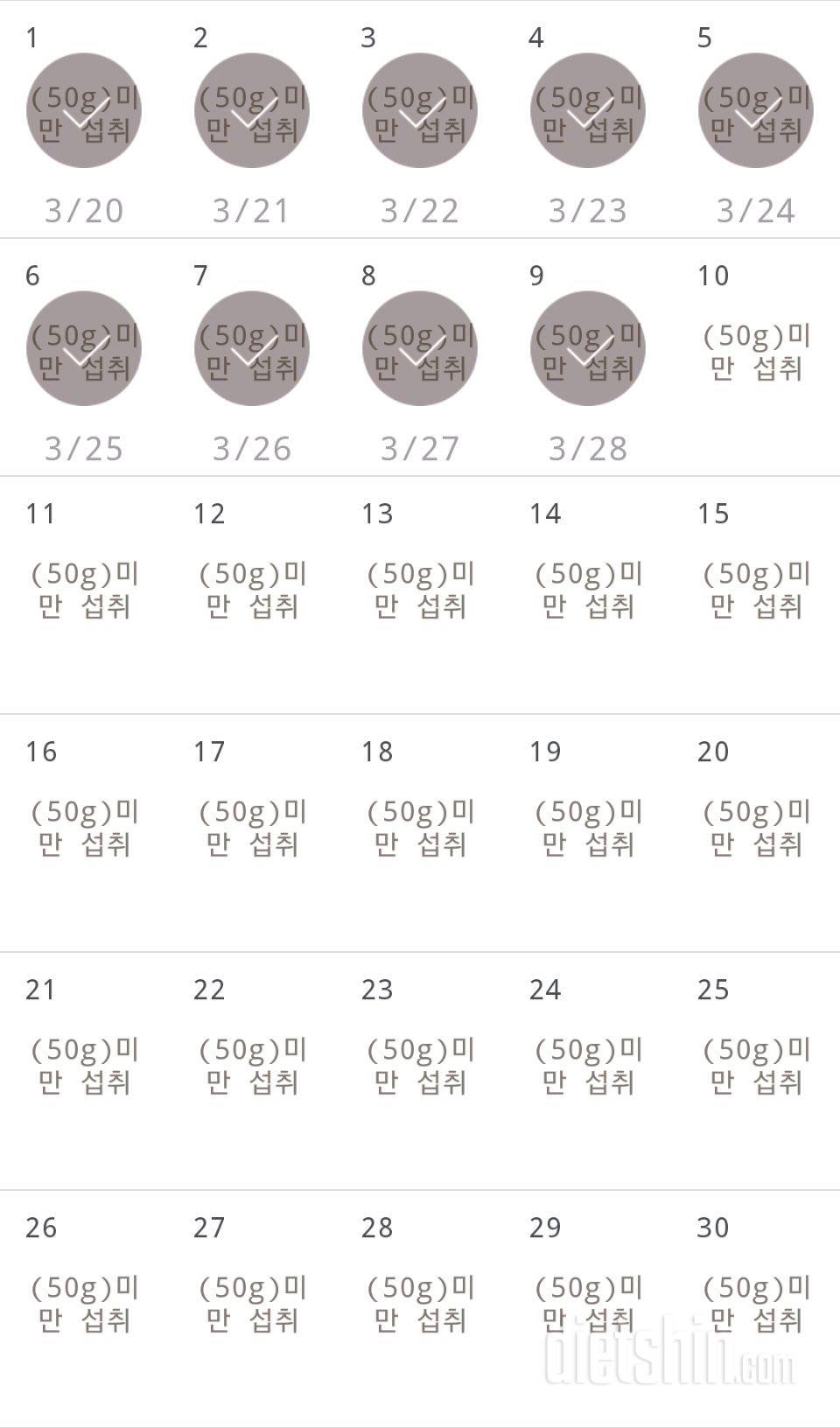 30일 당줄이기 9일차 성공!