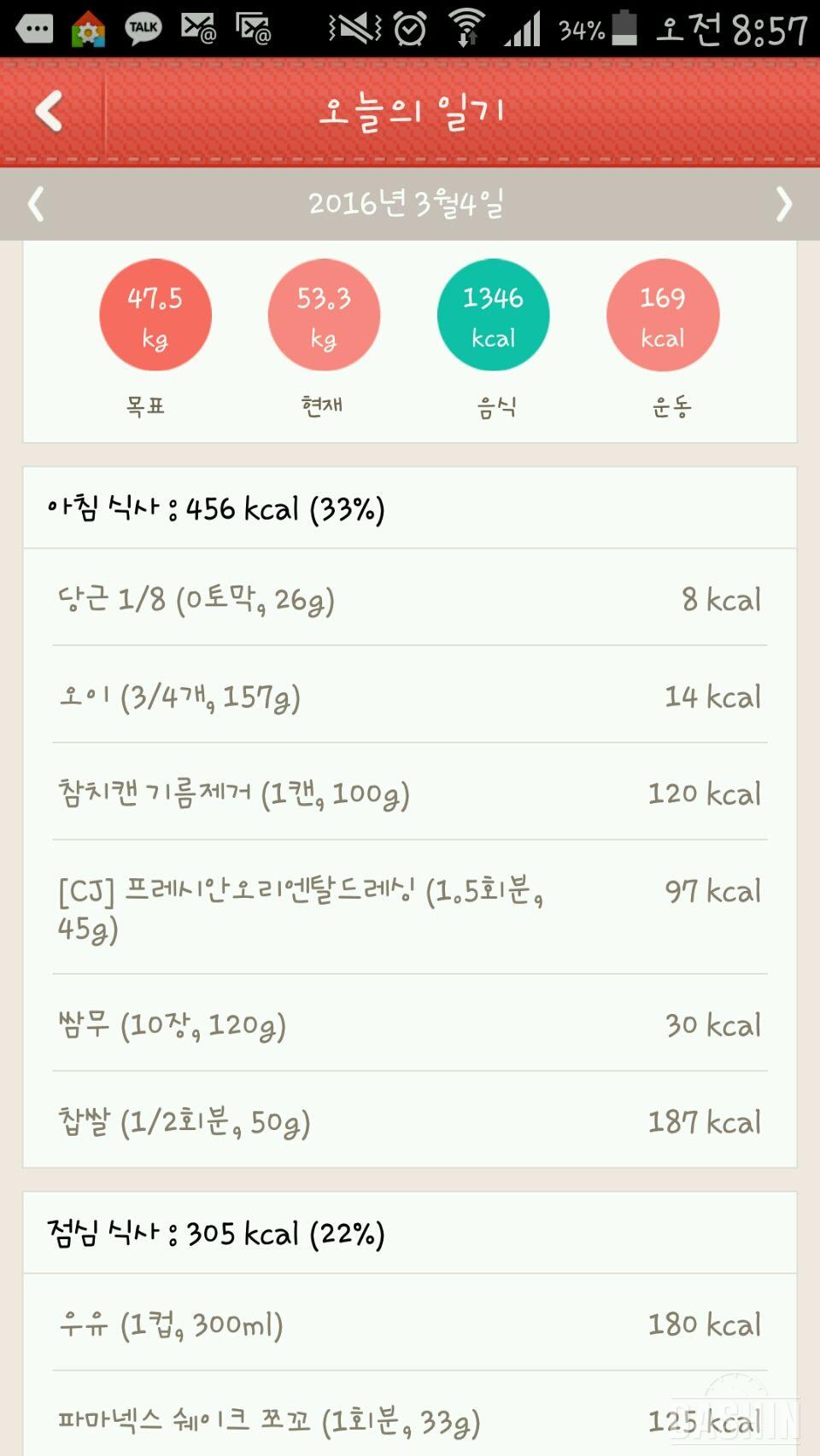 철저한 식단 관리