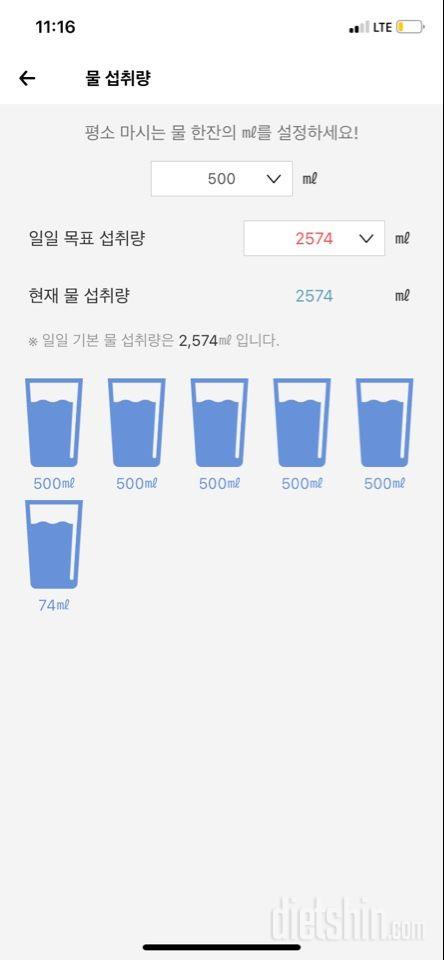 30일 하루 2L 물마시기4일차 성공!