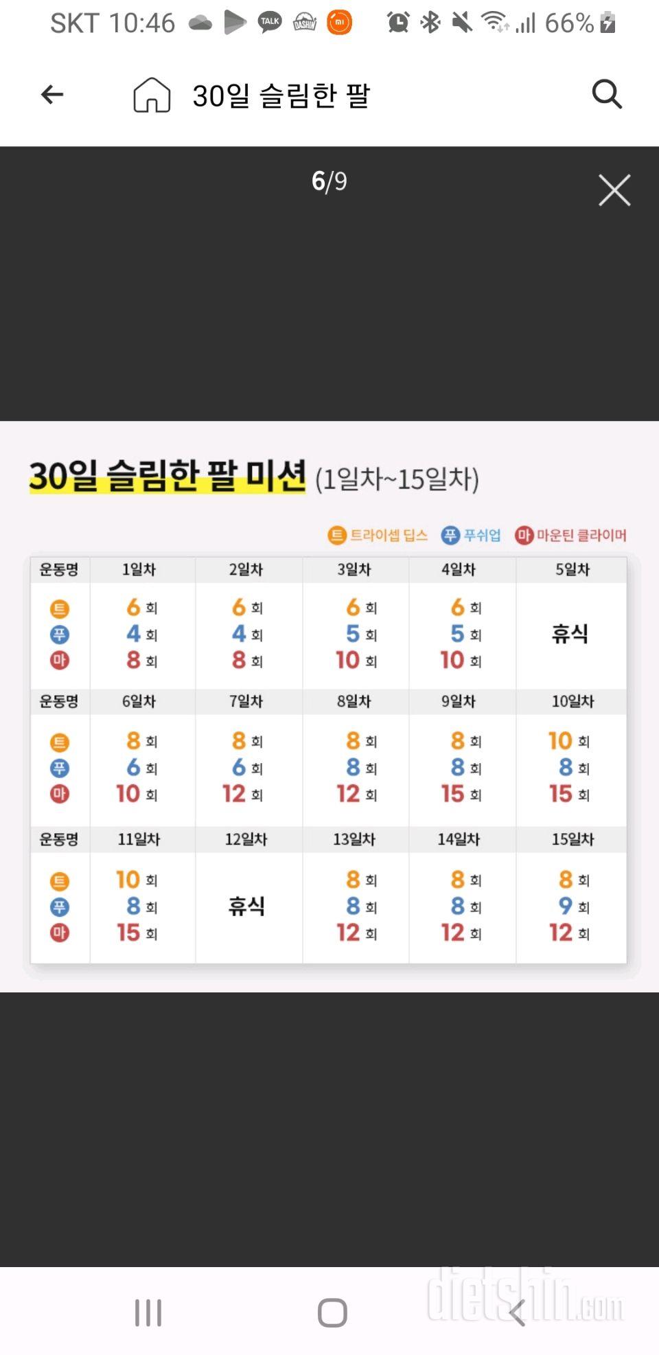 30일 슬림한 팔34일차 성공!