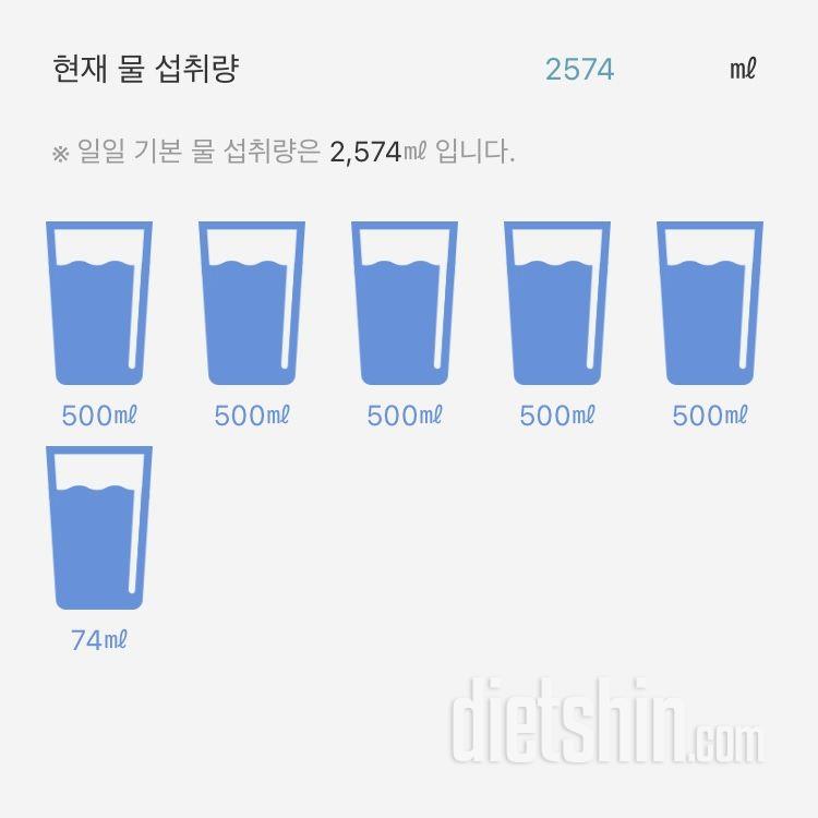 30일 하루 2L 물마시기5일차 성공!