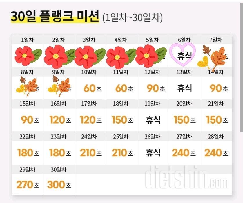 30일 플랭크9일차 성공!