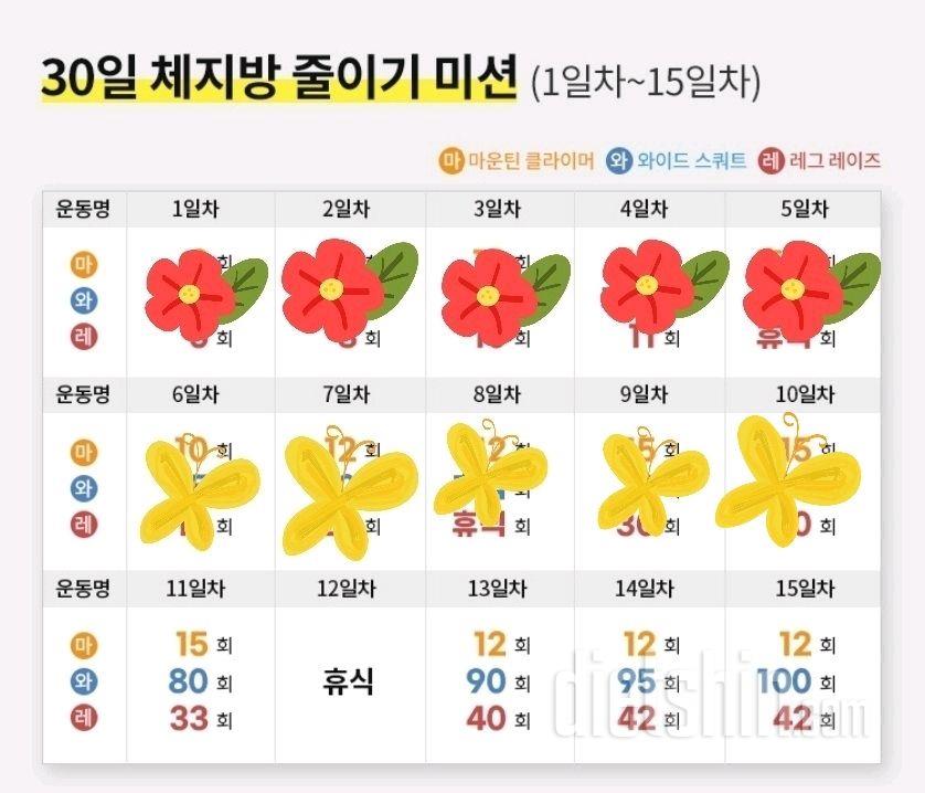 30일 체지방 줄이기10일차 성공!