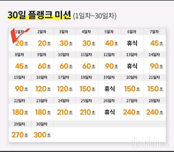 30일 플랭크 1일차 성공!