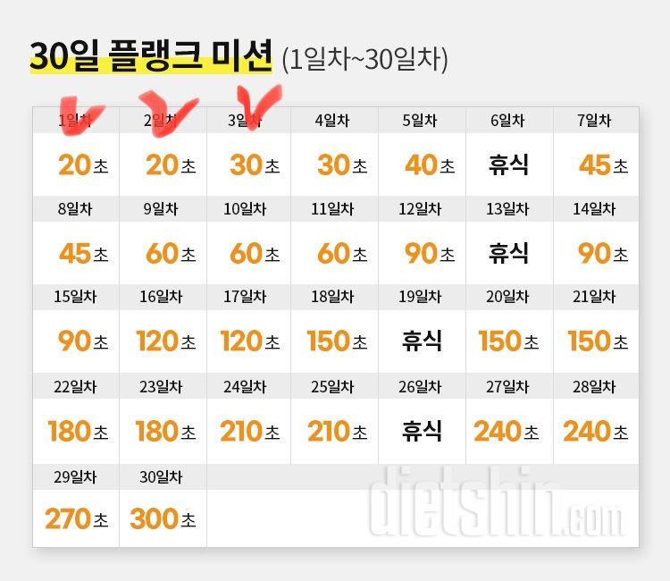 30일 플랭크3일차 성공!