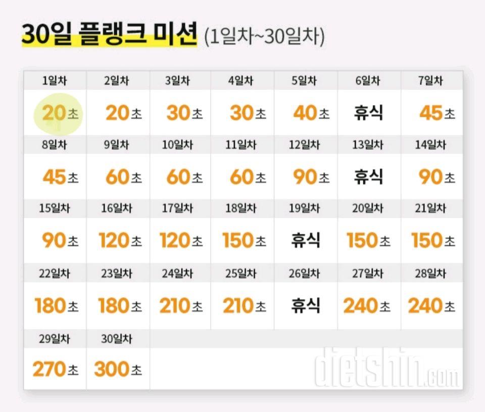 30일 플랭크 1일차 성공!