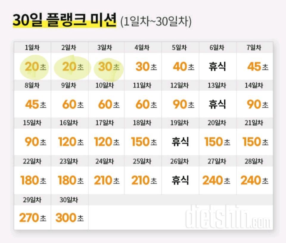 30일 플랭크3일차 성공!