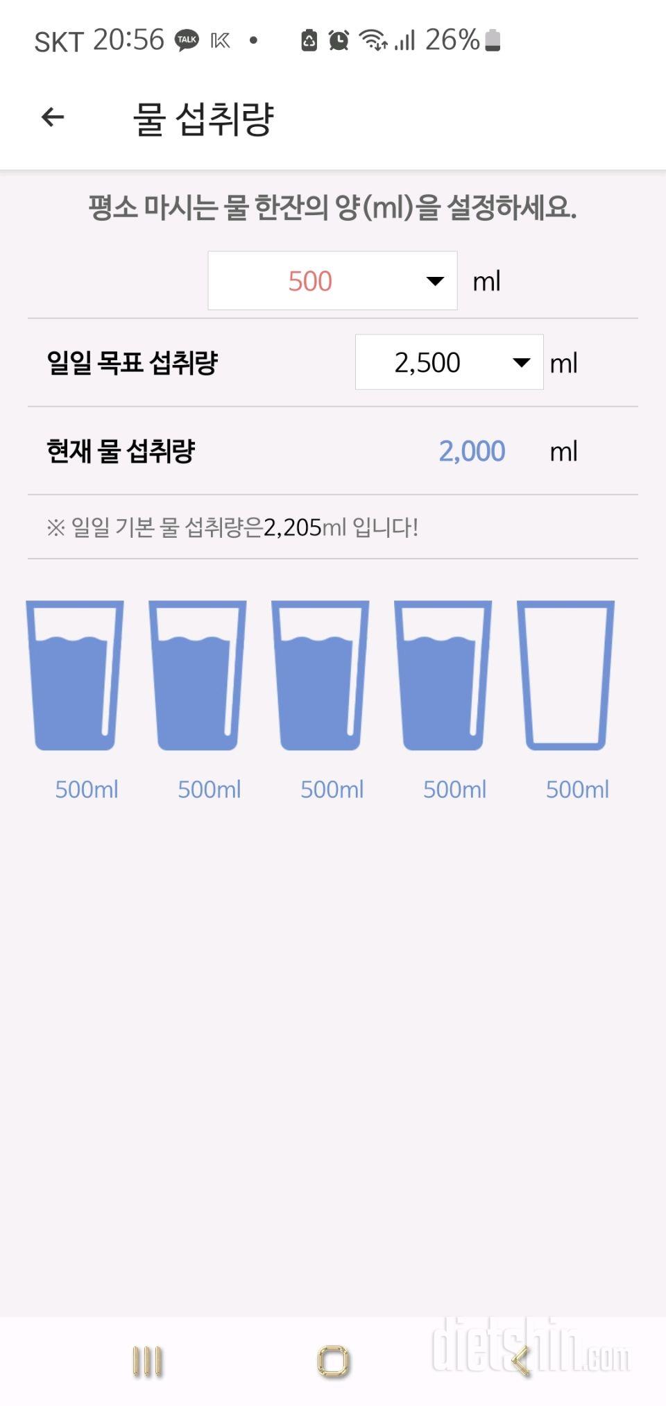 30일 하루 2L 물마시기5일차 성공!