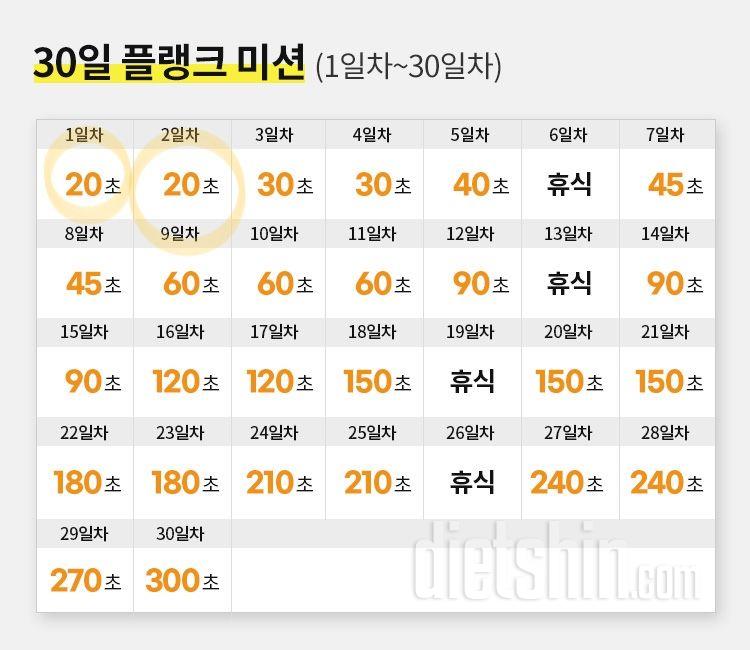 30일 플랭크2일차 성공!