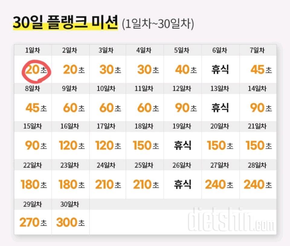 30일 플랭크 1일차 성공!