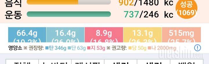 30일 1,000kcal 식단4일차 성공!