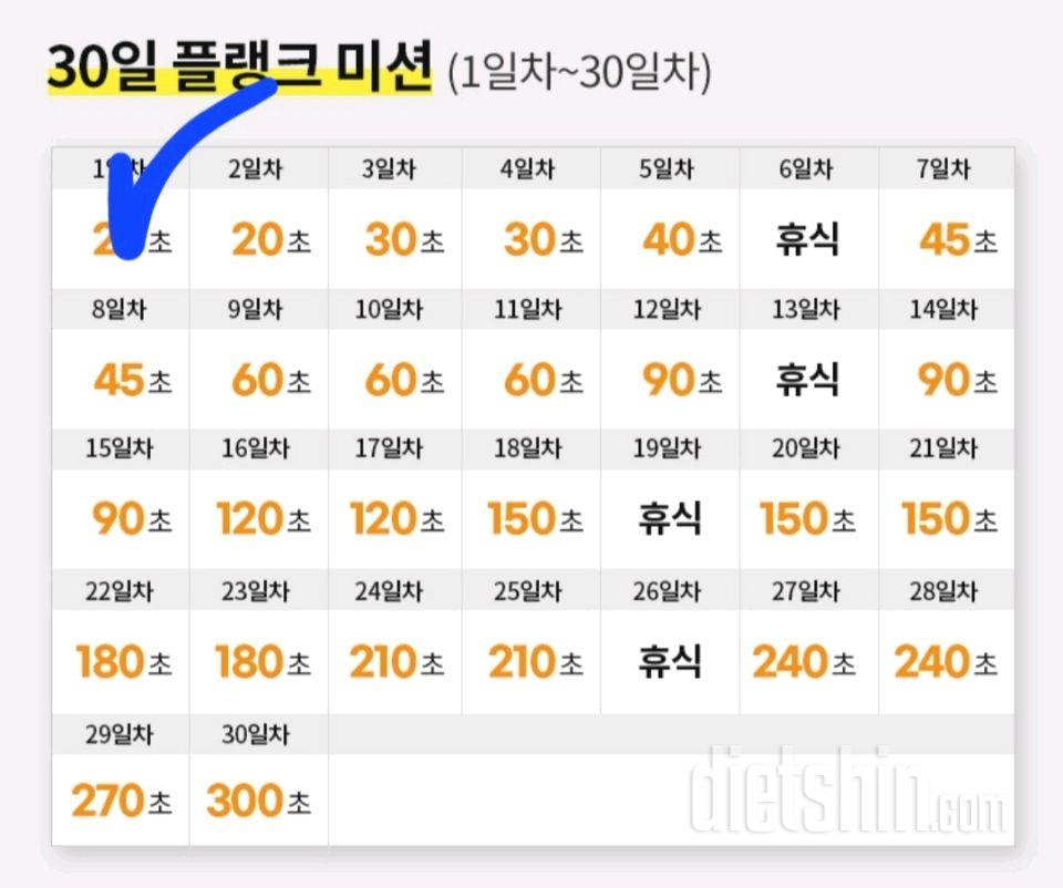 30일 플랭크 1일차 성공!