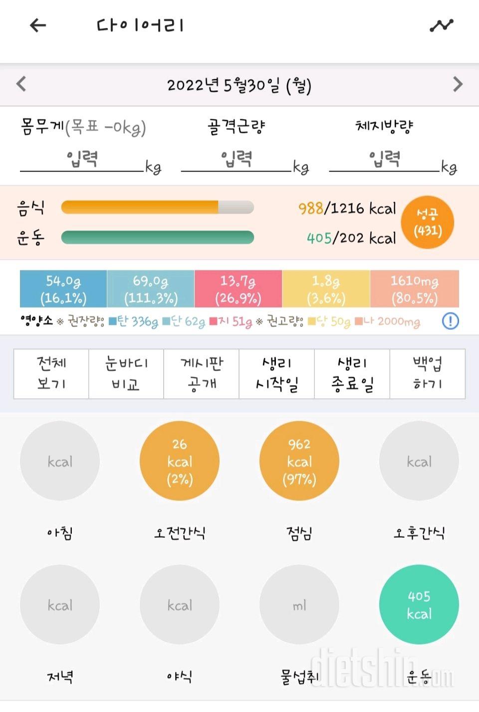 30일 야식끊기5일차 성공!