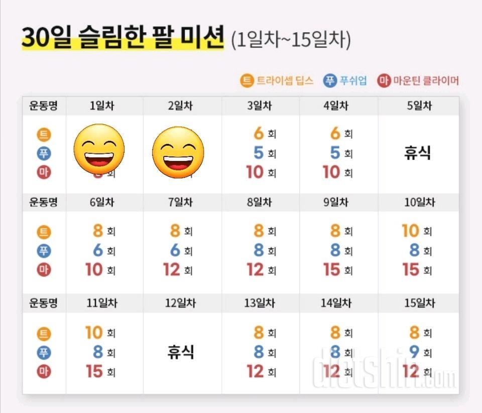 30일 슬림한 팔2일차 성공!