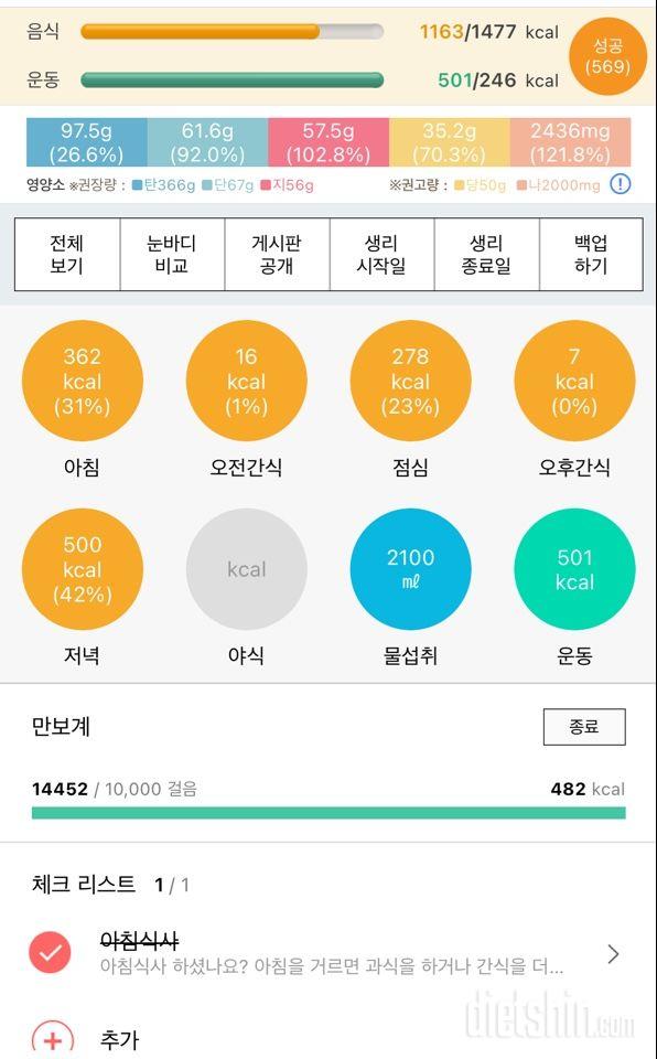 30일 야식끊기9일차 성공!