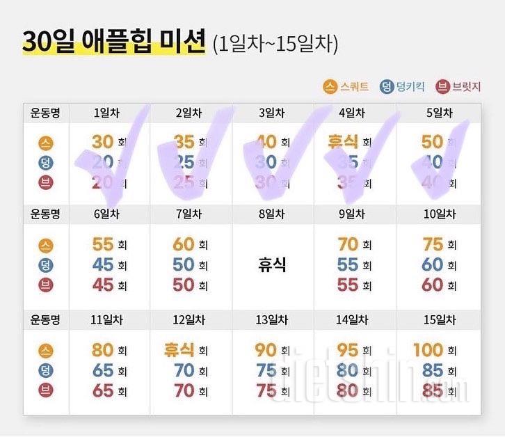 30일 애플힙5일차 성공!