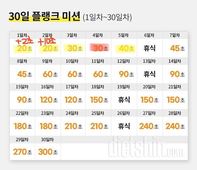 30일 플랭크5일차 성공