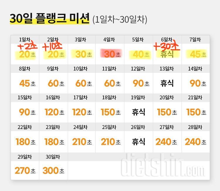 30일 플랭크 7일차 성공