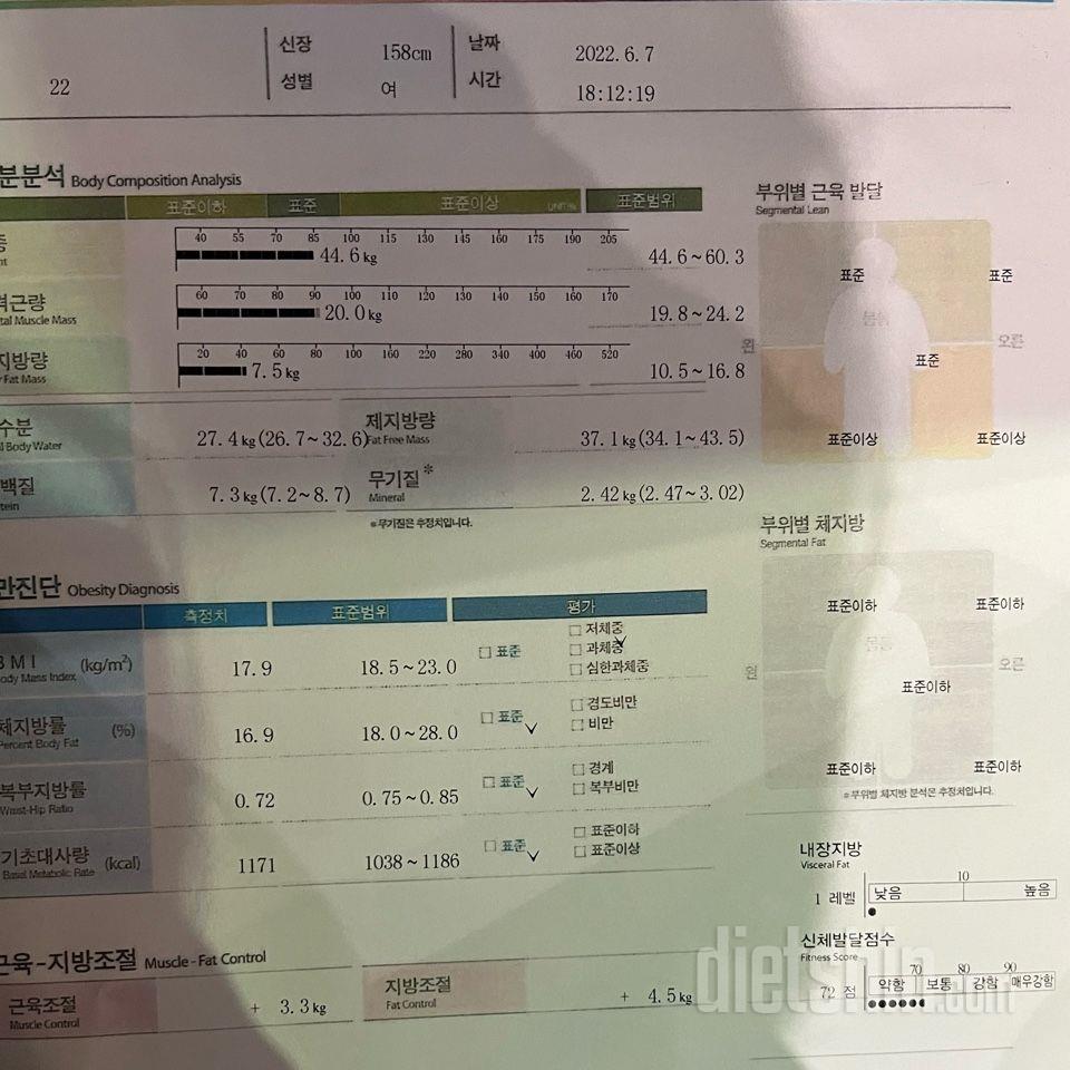 18일간의 인바디 차이