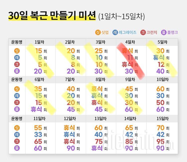 30일 복근 만들기 9일차 성공