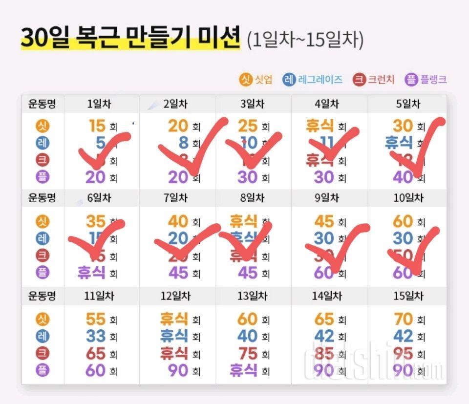 30일 복근 만들기10일차 성공!