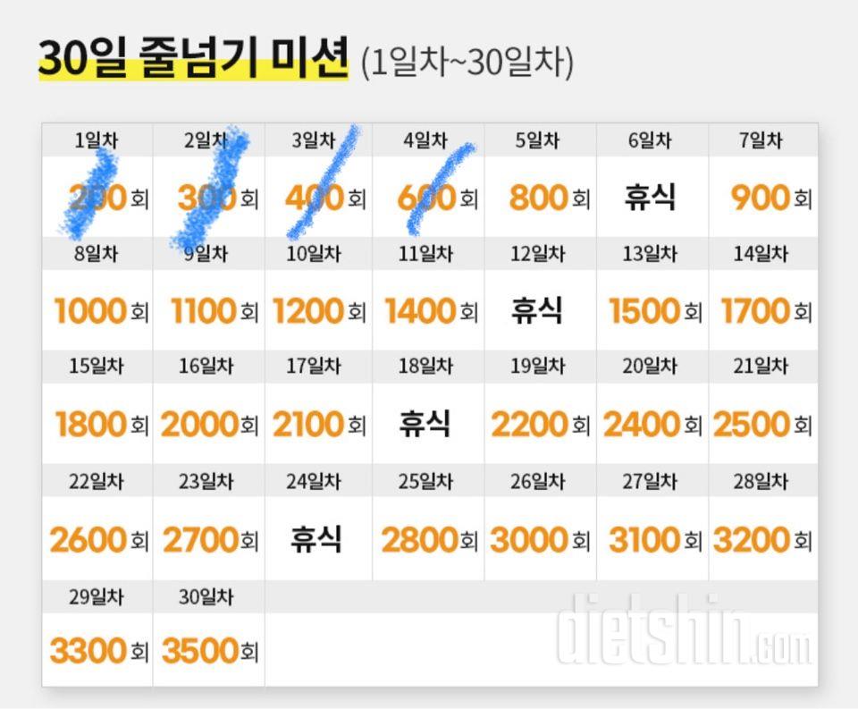 30일 줄넘기4일차 성공!