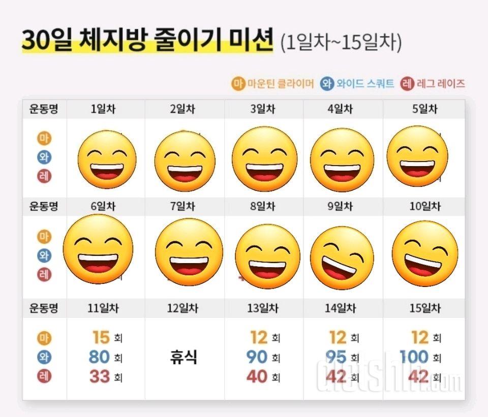 30일 체지방 줄이기10일차 성공!