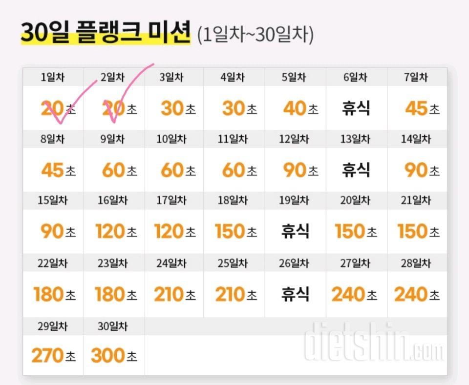 30일 플랭크32일차 성공!