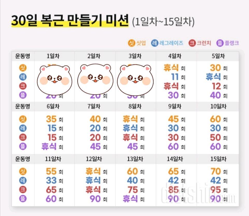 30일 탄탄매끈 복근 만들기3일차 성공!