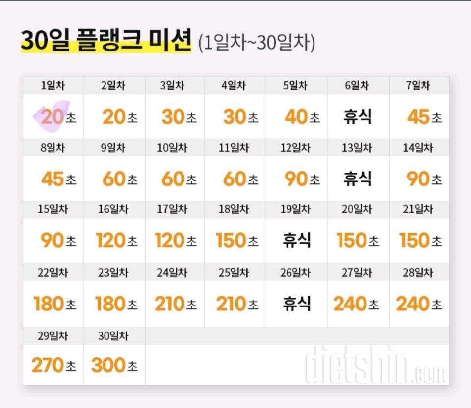 30일 플랭크 1일차 성공!