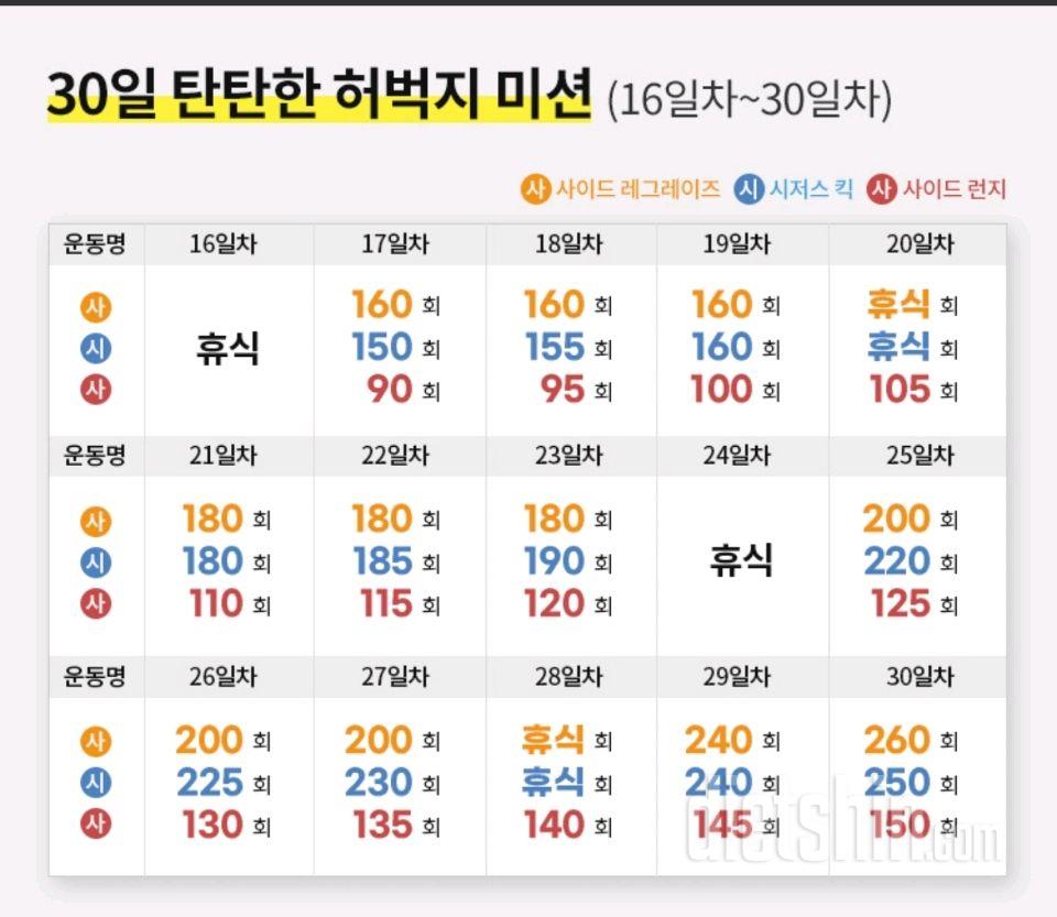 30일 탄탄한 허벅지1일차 성공!