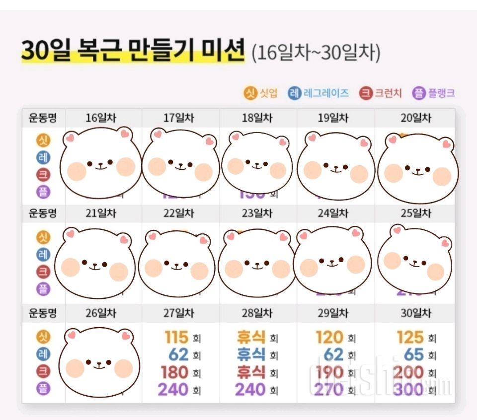 30일 복근 만들기26일차 성공!