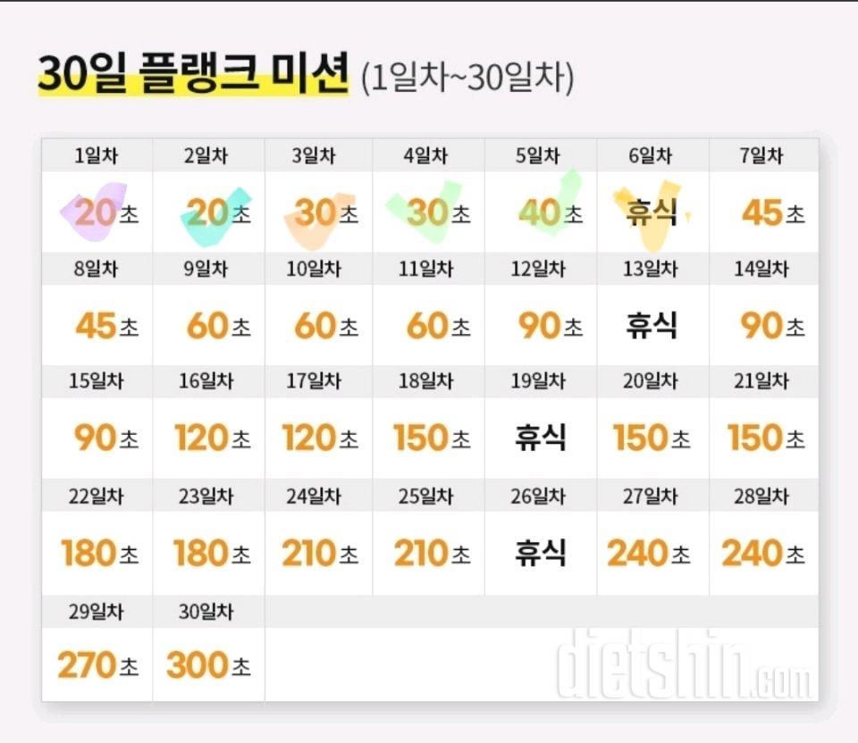 30일 플랭크6일차 성공!