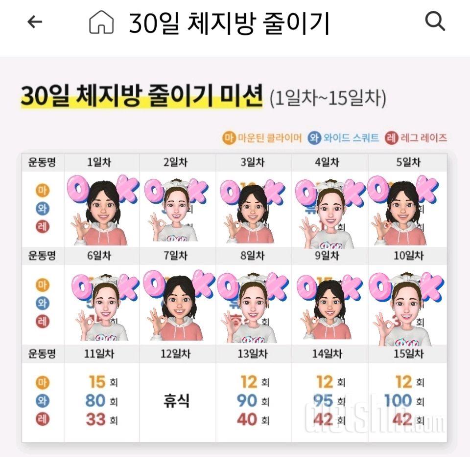 30일 체지방 줄이기10일차 성공!