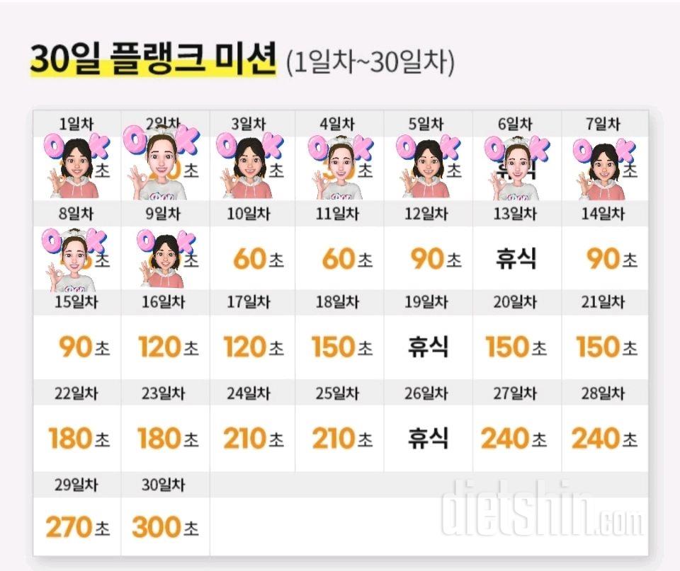 30일 플랭크10일차 성공!