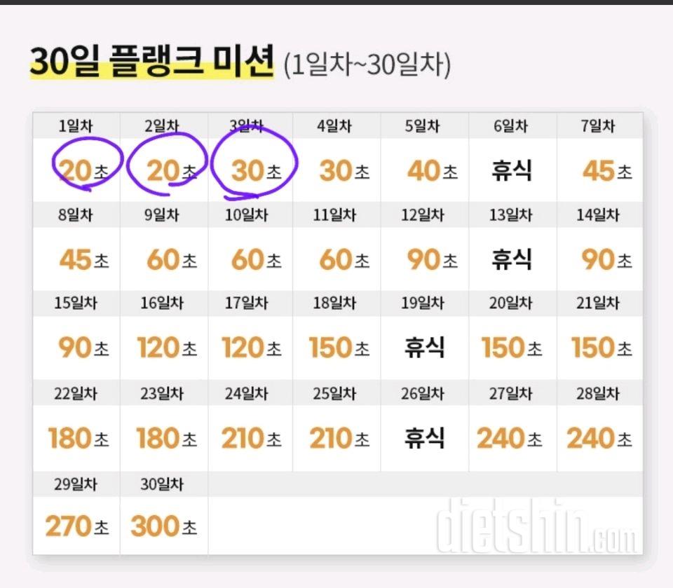 30일 플랭크3일차 성공!