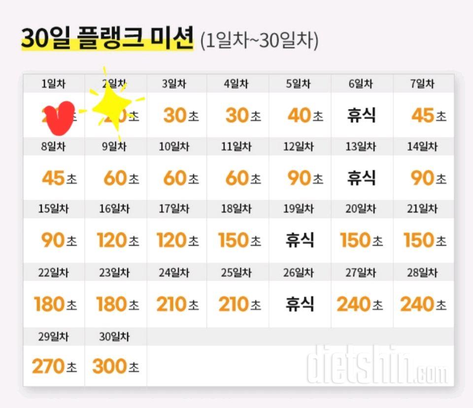 30일 플랭크2일차 성공!