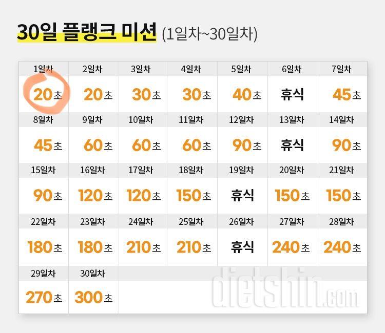 30일 플랭크 1일차 성공!