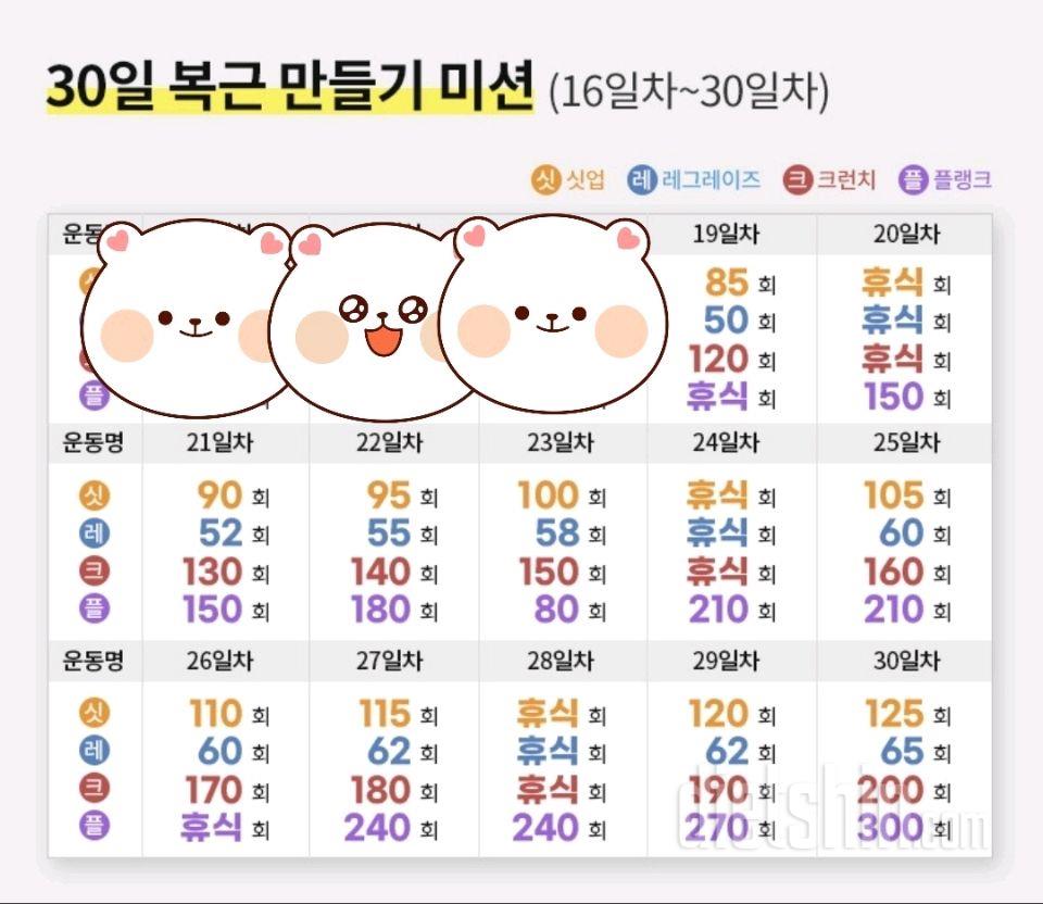 30일 복근 만들기18일차 성공!