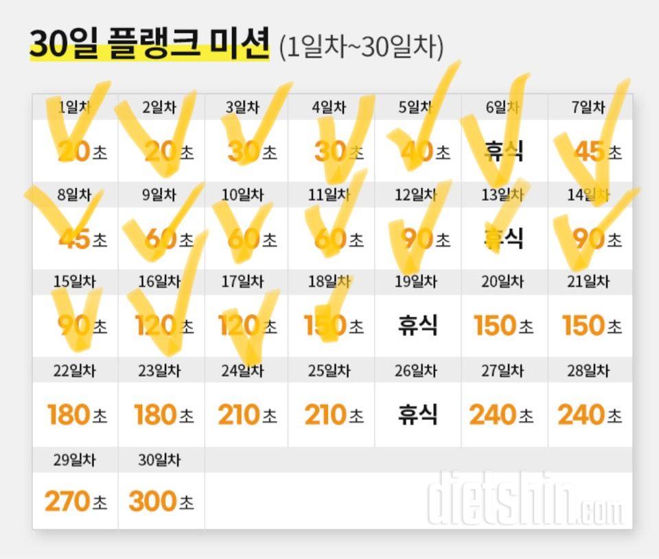 30일 플랭크17일차 성공!