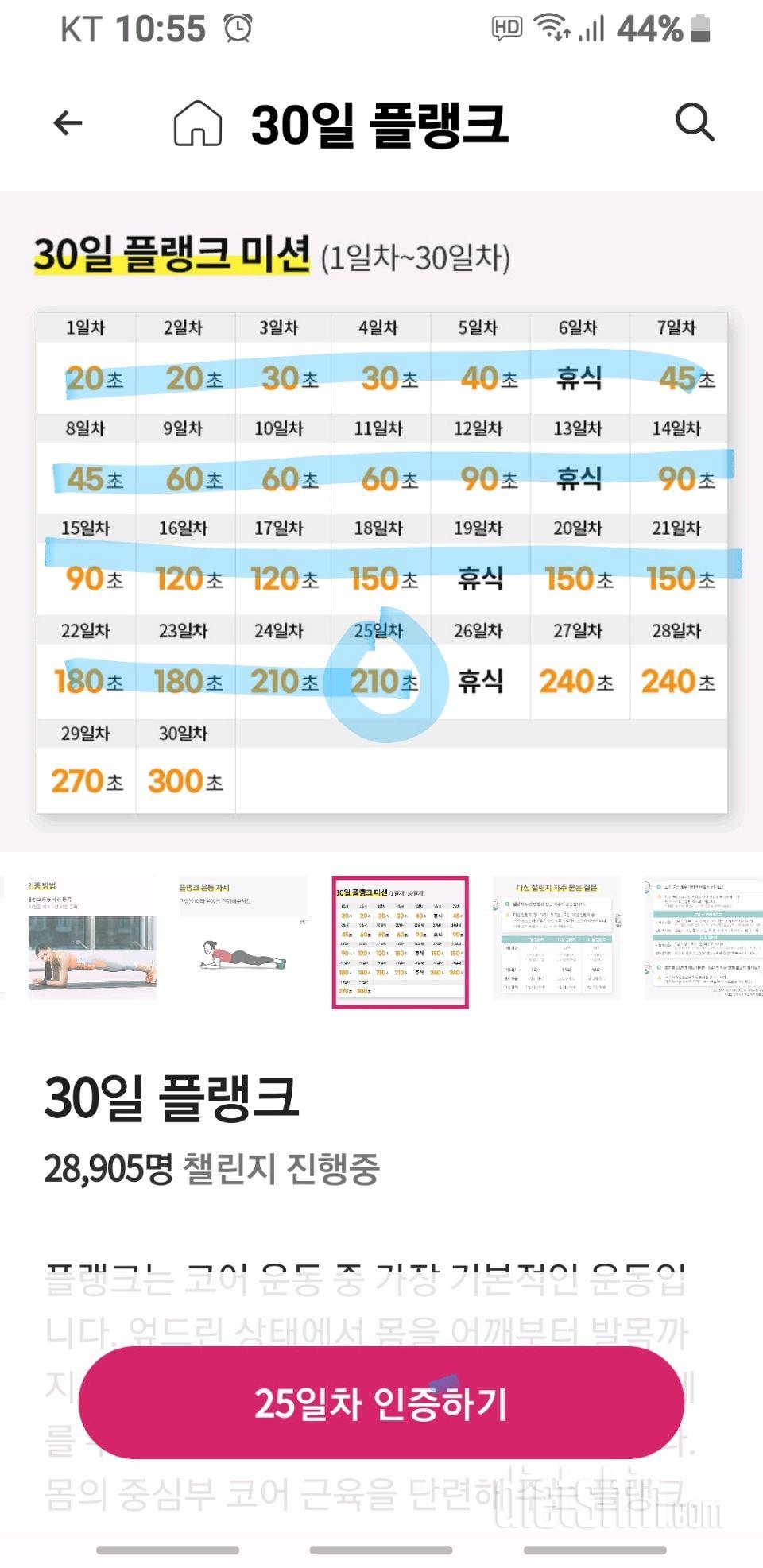 30일 플랭크25일차 성공!