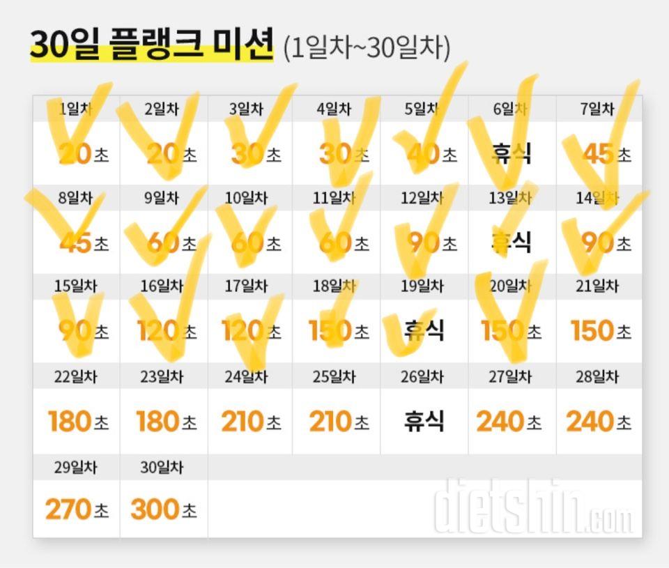 30일 플랭크19일차 성공!