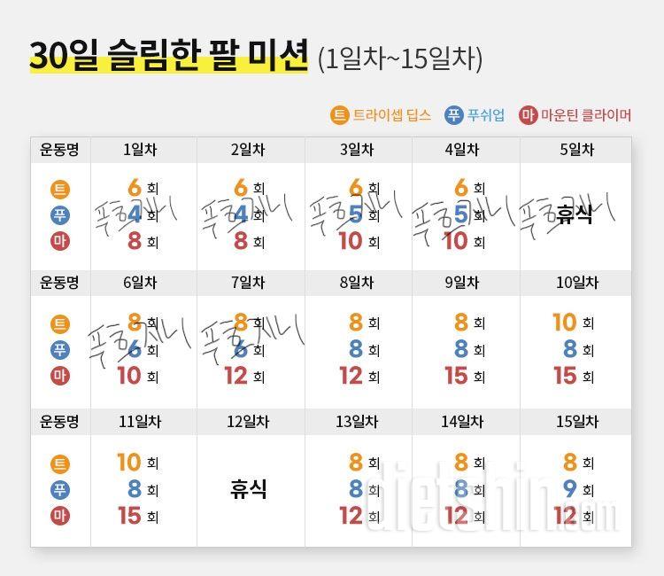 30일 슬림한 팔7일차 성공!