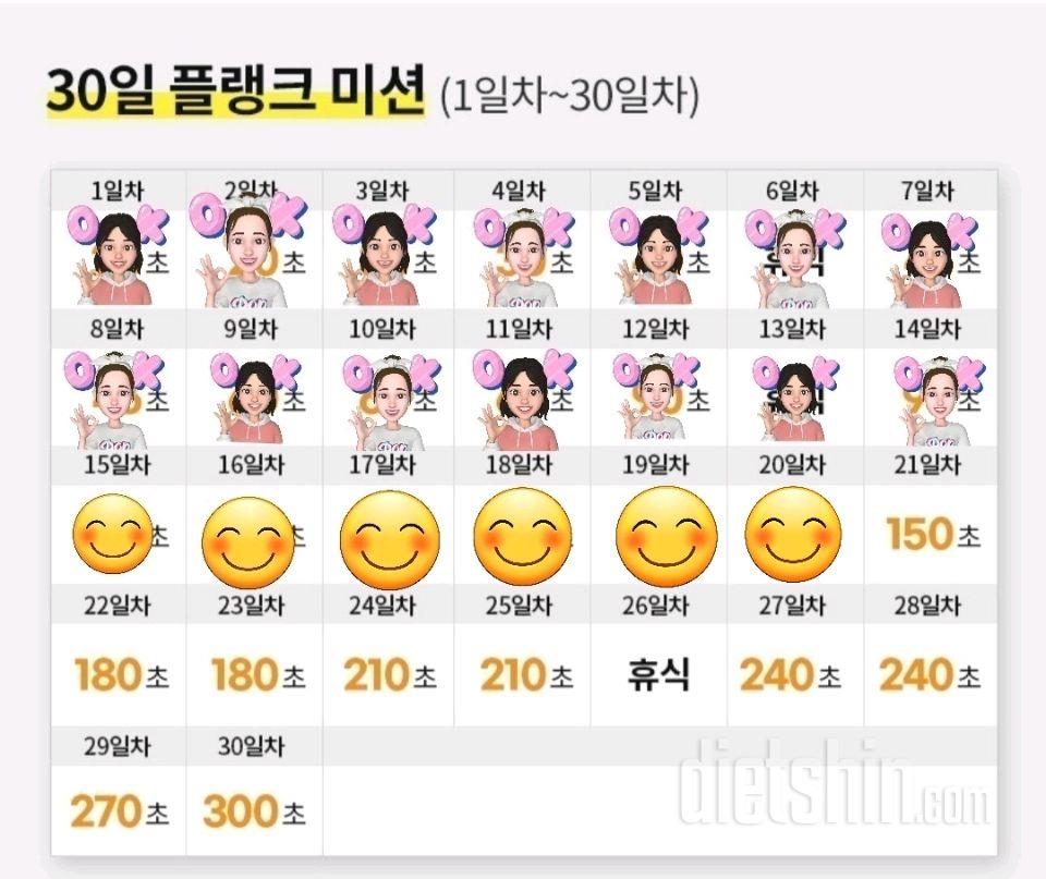 30일 플랭크20일차 성공!