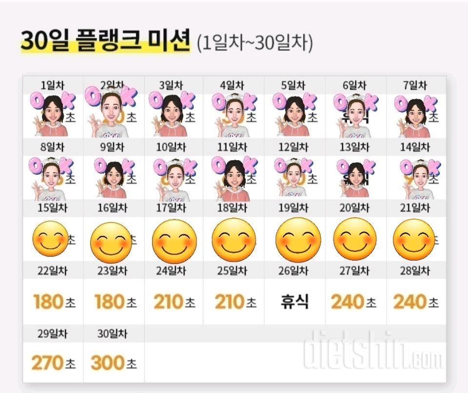 30일 플랭크21일차 성공!