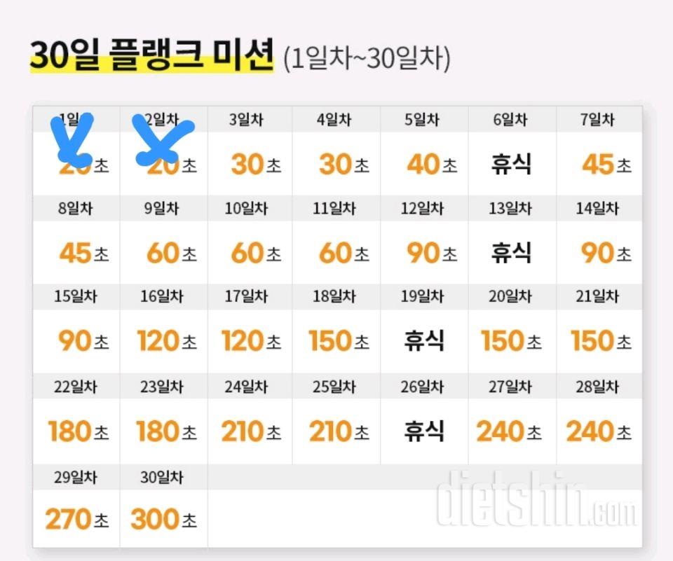 30일 플랭크2일차 성공!