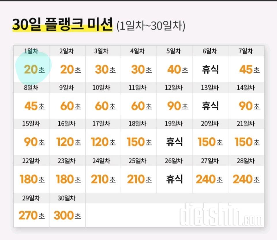 30일 플랭크 1일차 성공!