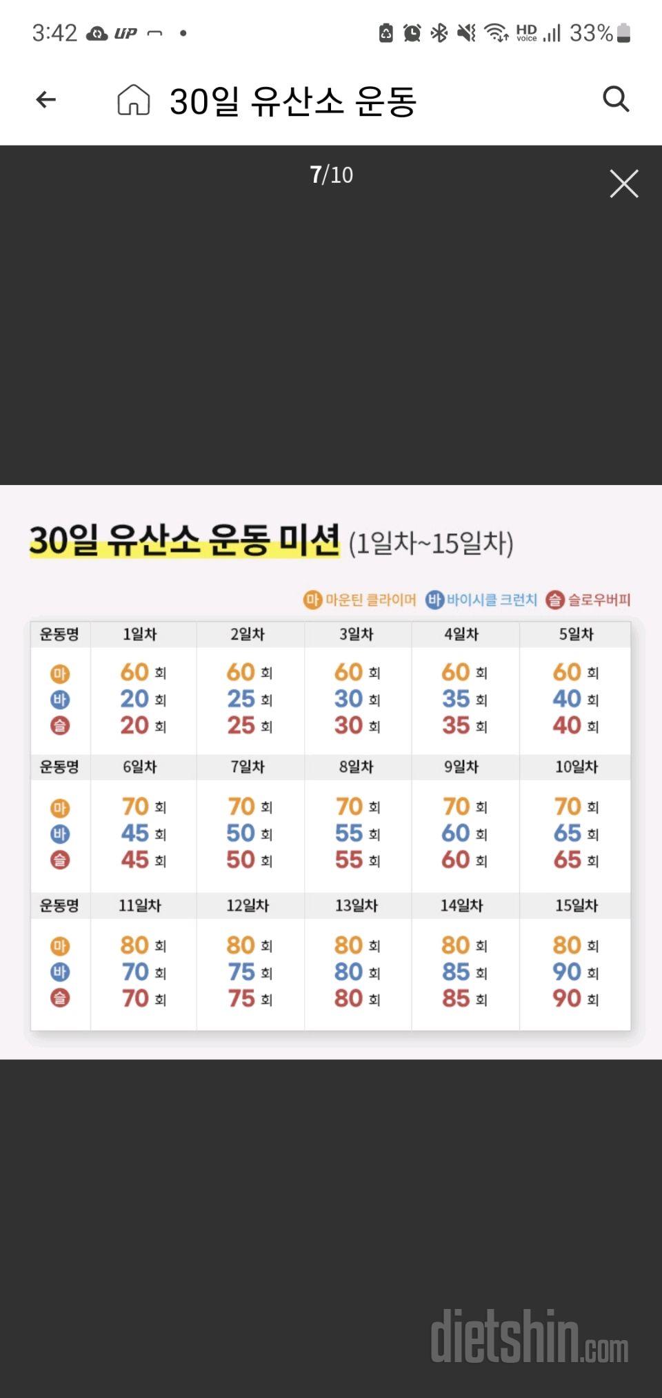 30일 유산소 운동8일차 성공!