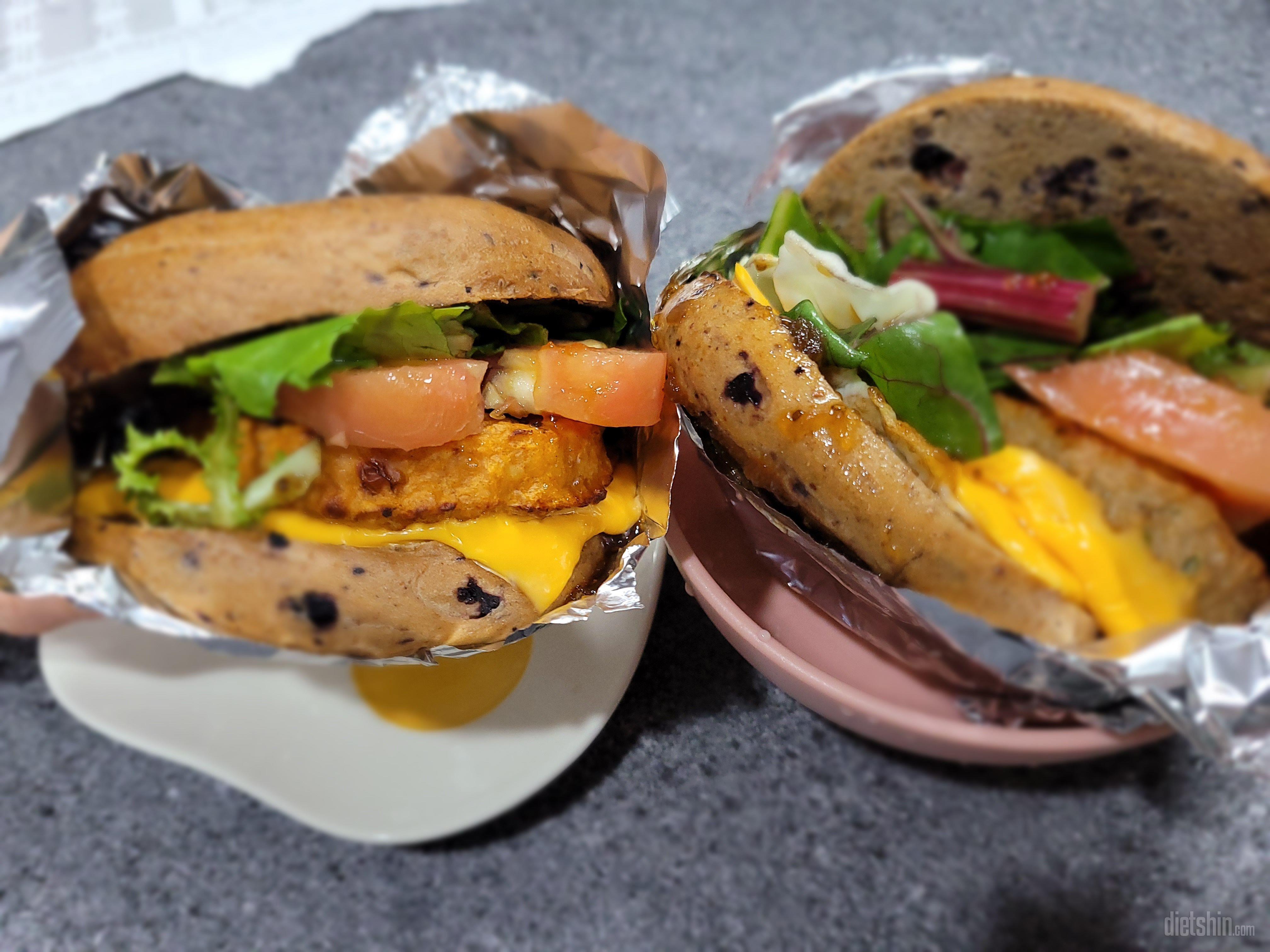 베이글 버거 만들어먹었어용 짱맛