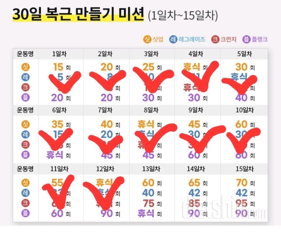 30일 복근 만들기40일차 성공!